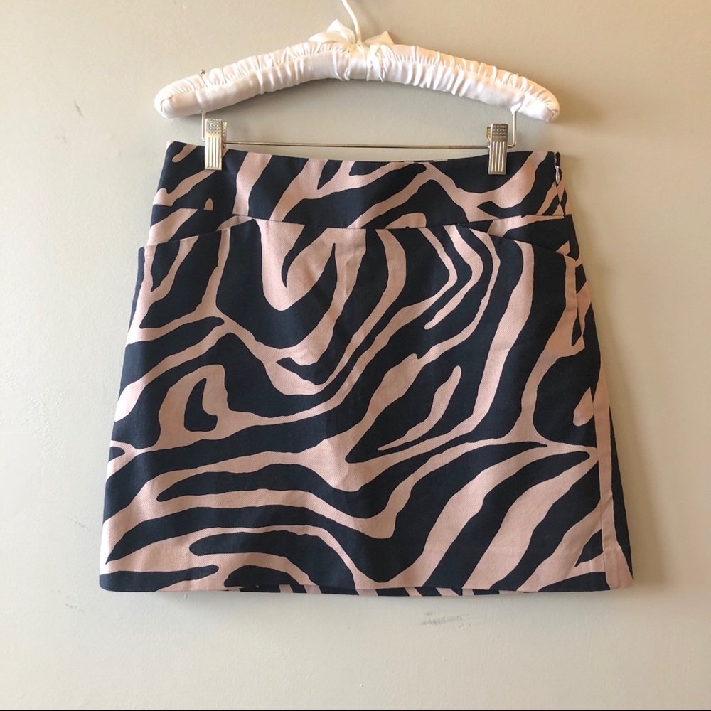 NWT loft bold zebra print side zip skirt pockets